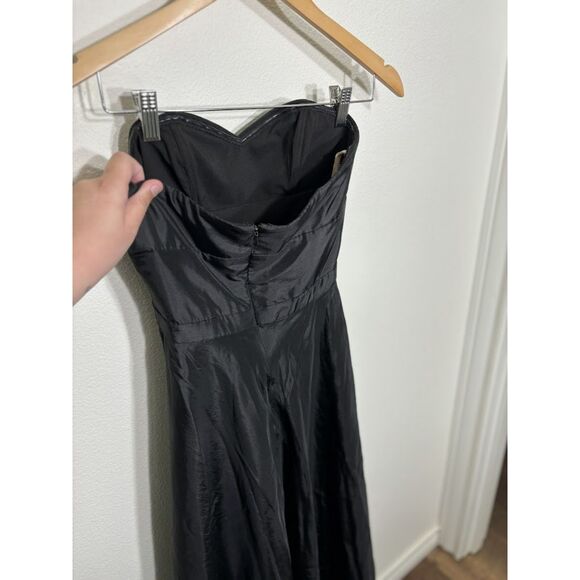 Fame and Partners Black Strapless Dress Taffeta Classic Wedding Guest Formal 2 - Picture 5 of 5